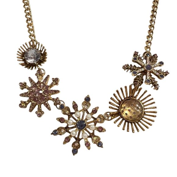 Betsey Johnson Gold Tone Winter Wonderland Holiday Rhinestone Statement … - Picture 3 of 15